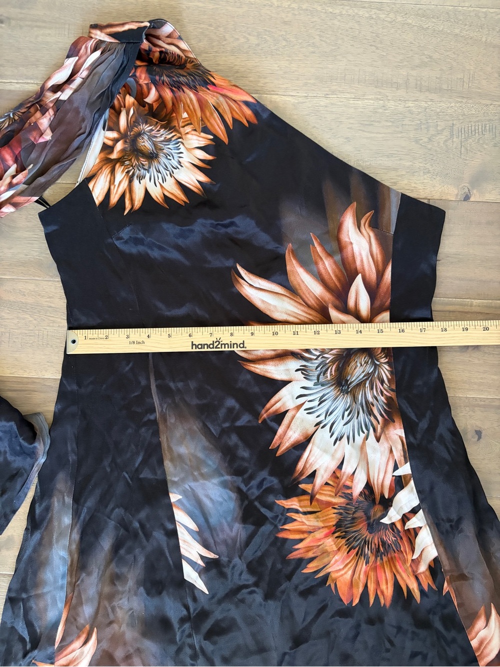 NWT Karen Millen Viscose Satin Tie Neck Scarf Mini Dress Floral Print US12 - Picture 11 of 13